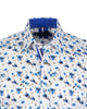 White Flowery Print with Matching Handkerchief