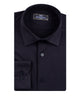 Black Cotton Plain Muscle fit Stretch Shirt