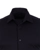 Black Cotton Plain Muscle fit Stretch Shirt
