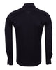 Black Cotton Plain Muscle fit Stretch Shirt