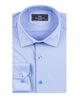 Blue Cotton Plain Muscle fit Stretch Shirt