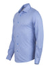 Blue Cotton Plain Muscle fit Stretch Shirt