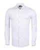 White Cotton Plain Muscle fit Stretch Shirt