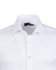 White Cotton Plain Muscle fit Stretch Shirt