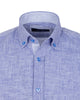 Blue Linen Long Sleeve Shirt with Matching Handkechief