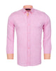 Pink Linen Long Sleeve Shirt with Matching Handkechief