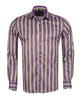 Green Pastel Neon Striped Men's Shirt