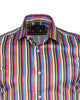 Green Pastel Neon Striped Men's Shirt