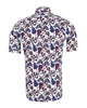 White Guitar and Skull Print Short Sleeve Shirt
