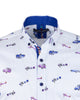 Vintage Car and Airplane Print Short Sleeve Shirt