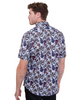 Blue Stripe Guitar and Skull Print Short Sleeve Shirt