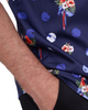 Dark Blue Tropical Parrot Print Short Sleeve Shirt