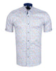 White Colourful Polka Print Short Sleeve Shirt