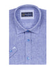 Dark Blue Linen Plain Short Sleeve Shirt