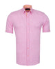 Pink Linen Plain Short Sleeve Shirt