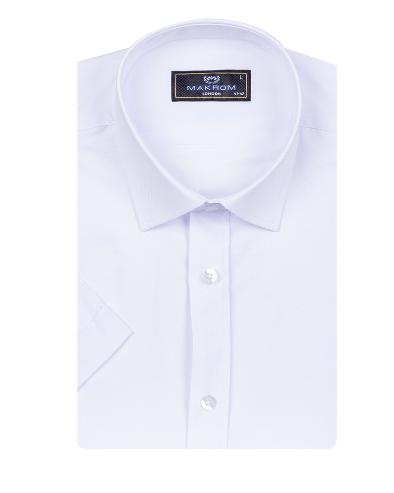 White Classic Plain Short Sleeve Shirt