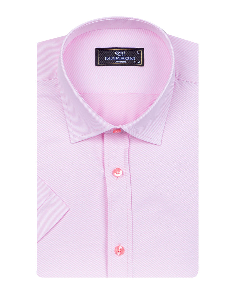 Pink Classic Plain Short Sleeve Shirt