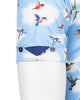 Blue Colourful Mockingbird Print Short Sleeve Shirt