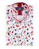 White Colourful Guitar Print Short Sleeve Shirt