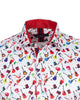 White Colourful Guitar Print Short Sleeve Shirt