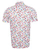 White Colourful Guitar Print Short Sleeve Shirt