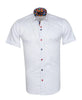 White Plain Colourful Buttons Short Sleeve Shirt