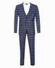 Dark Blue 3 Piece Check Suit