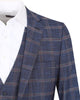 Dark Blue 3 Piece Check Suit