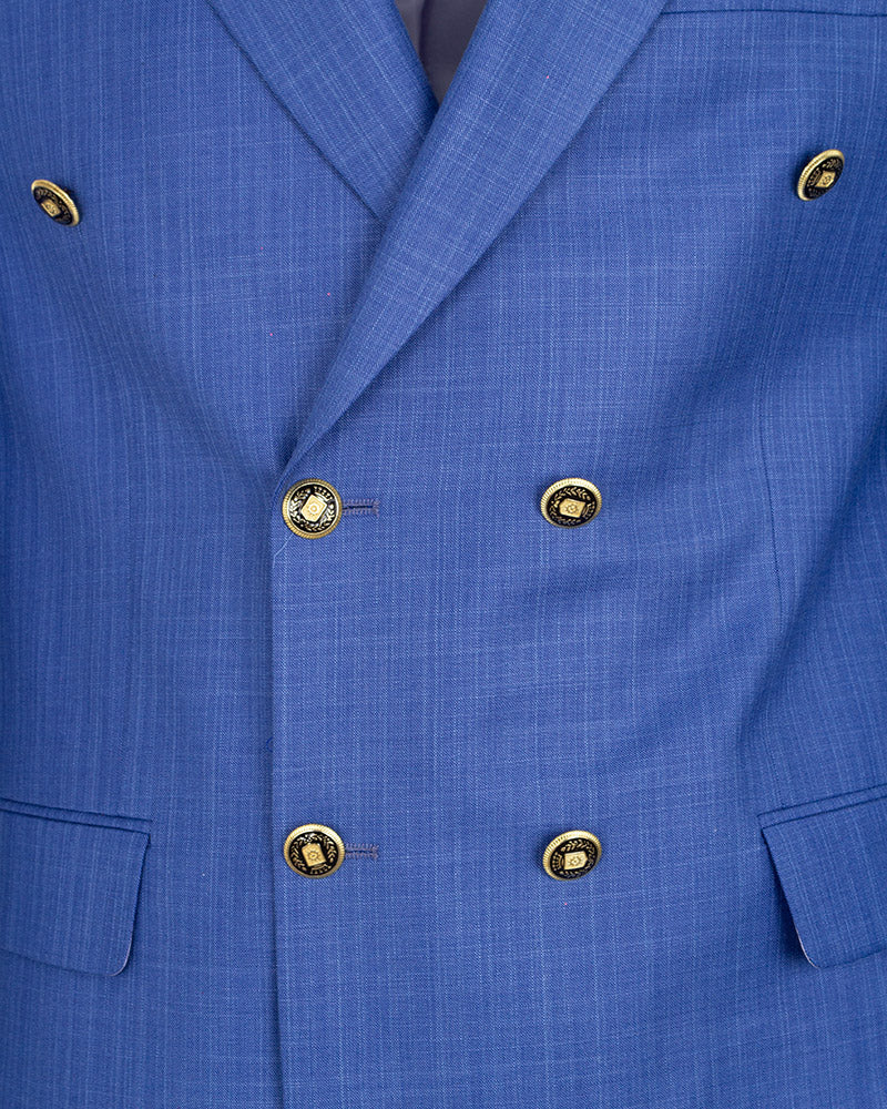 Royal Blue Two Pieces Double Breasted Men's Suit