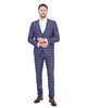 Dark Blue 3 Piece Check Suit