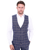 Dark Blue 3 Piece Check Suit