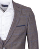 Classic Brown Three Piece Check Suit