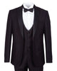 Black Men's 4 Piece Suit Contrasting Lapel