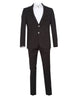 Black Pure Wool Classic Plain 3 Piece Men's Suit