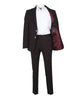 Black Pure Wool Classic Plain 3 Piece Men's Suit