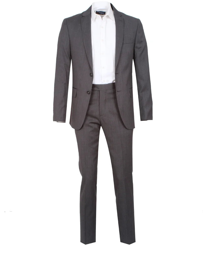 Anthrasite Pure Wool Classic Plain 3 Piece Men's Suit