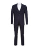 Dark Blue Wool Classic Plain 3 Piece Men's Suit