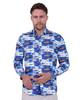 Sailing Boat Print Shirt with Matching Handkerchief-Makrom