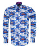 Sailing Boat Print Shirt with Matching Handkerchief-Makrom