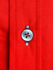 Red Plain Panel Shirt with Dot Print Collar & Cuffs Stitching Design
