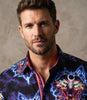 Space Wolf Print Men's Shirt with Matching Handkerchief