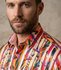 Stripe Tropical Flower Print Shirt