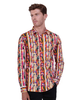 Stripe Tropical Flower Print Shirt-Makrom