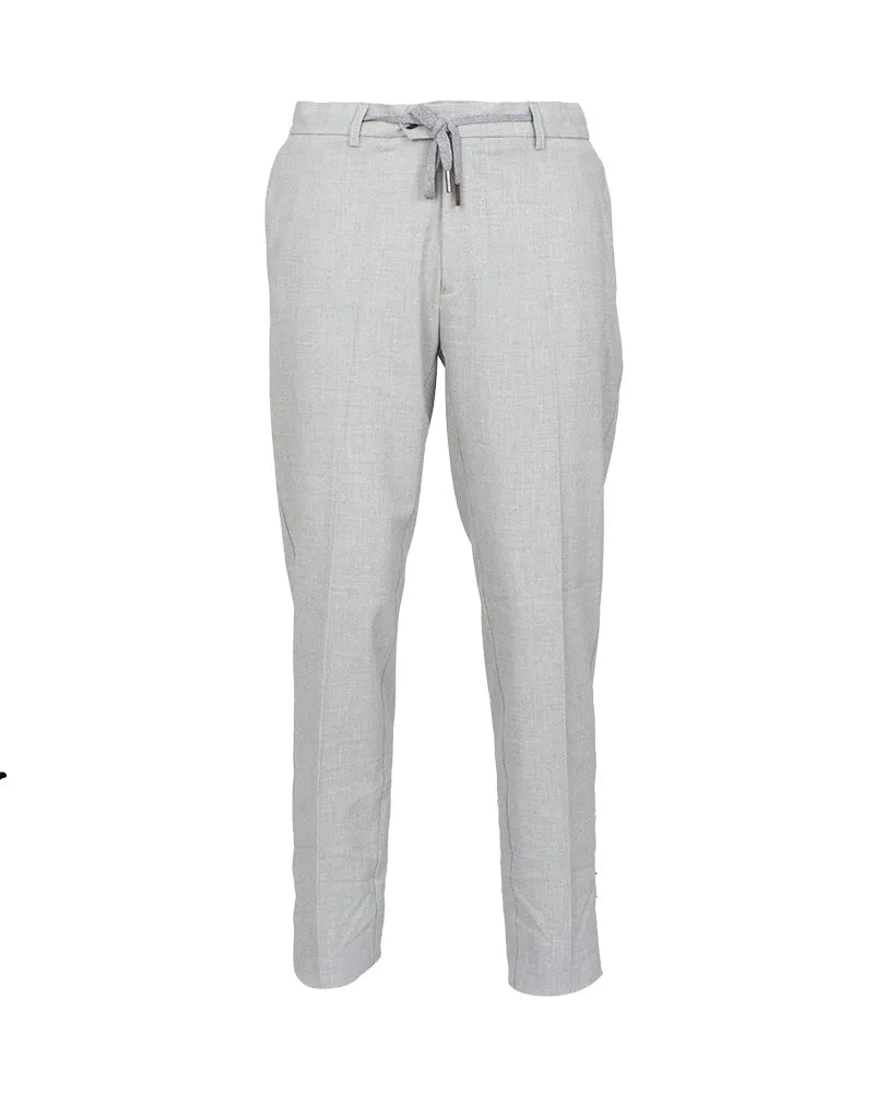 Grey Linen Plain Suit Trouser