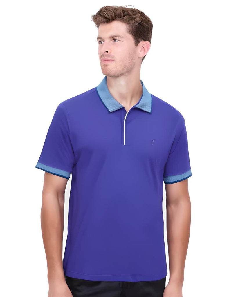 Purple Classic Polo T-Shirt With Contast Collar