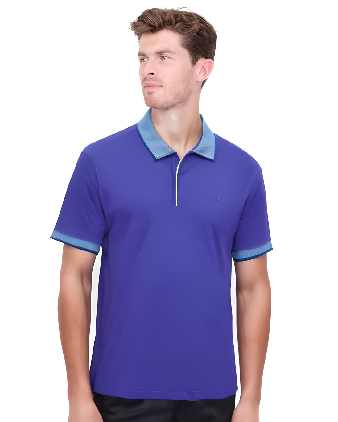 Purple Classic Polo T-Shirt With Contast Collar