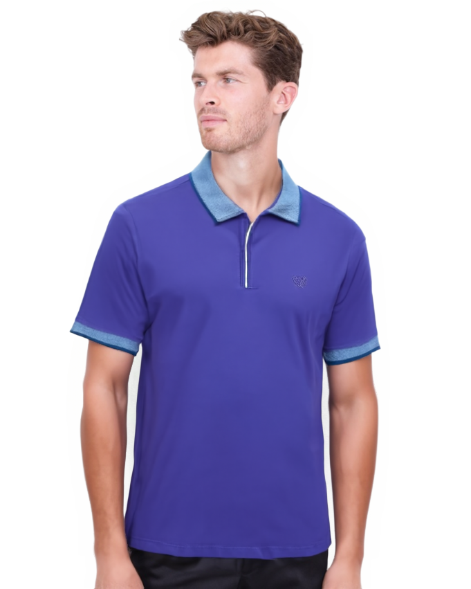 Purple Classic Polo T-Shirt With Contast Collar