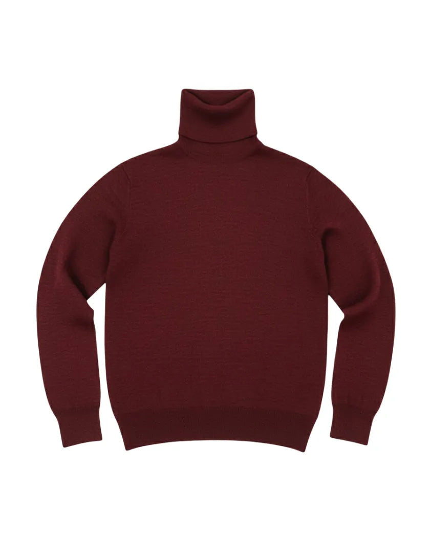 Burgundy Classic Turtleneck Jumper