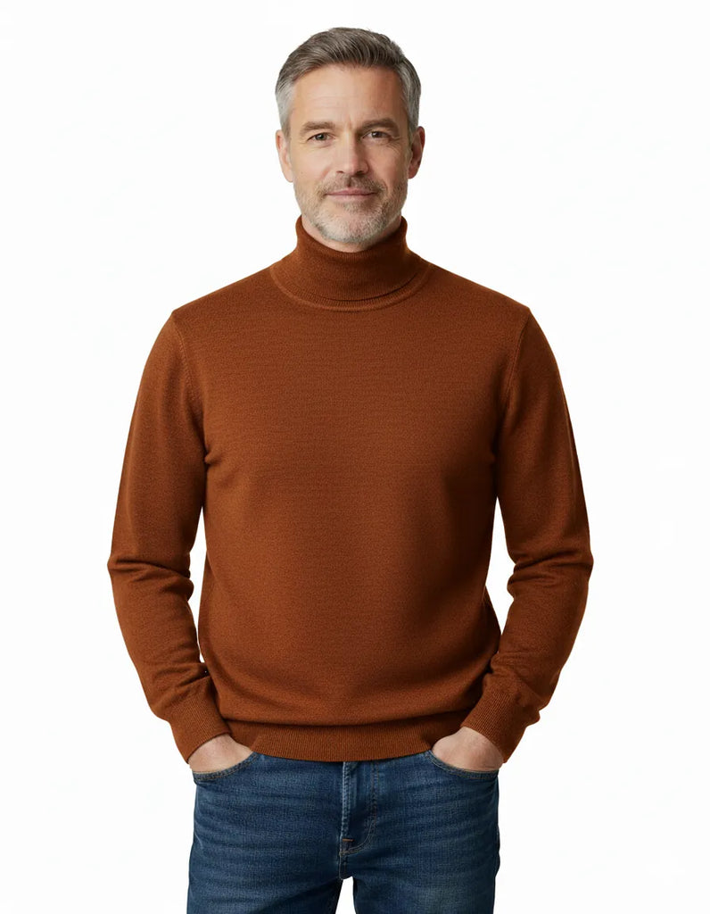 Brown Classic Turtleneck Jumper