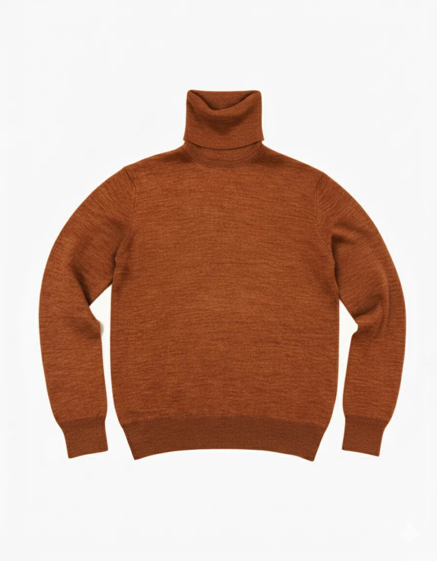 Brown Classic Turtleneck Jumper